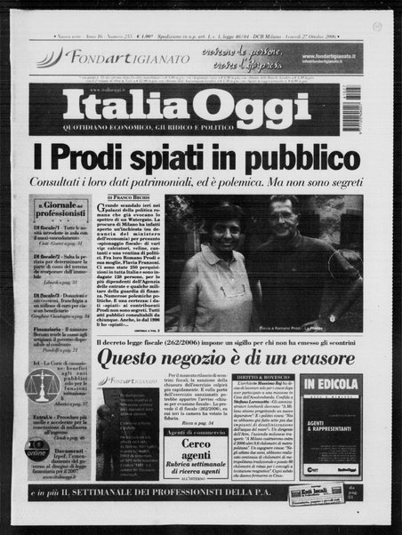 Italia oggi : quotidiano di economia finanza e politica